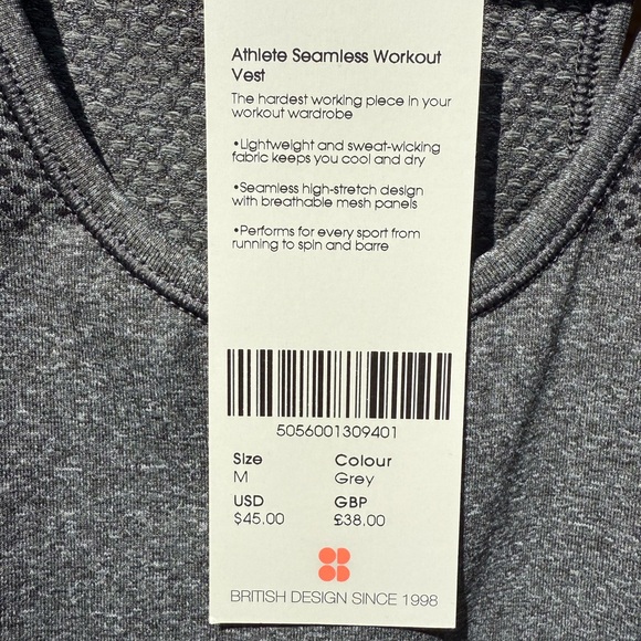 Sweaty Betty,London Gray and Black Ombre racer back Tank Top - Picture 5 of 8